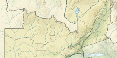 Kaart van Zambia rivier 