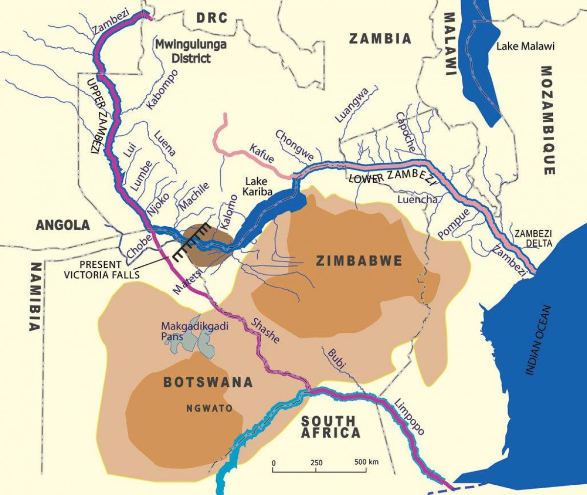 Kaart van de geologische zambi