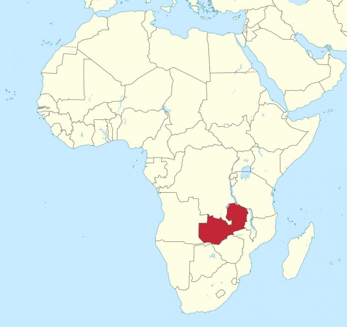 kaart van afrika tonen Zambia