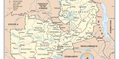 Kaart van de weg zambi